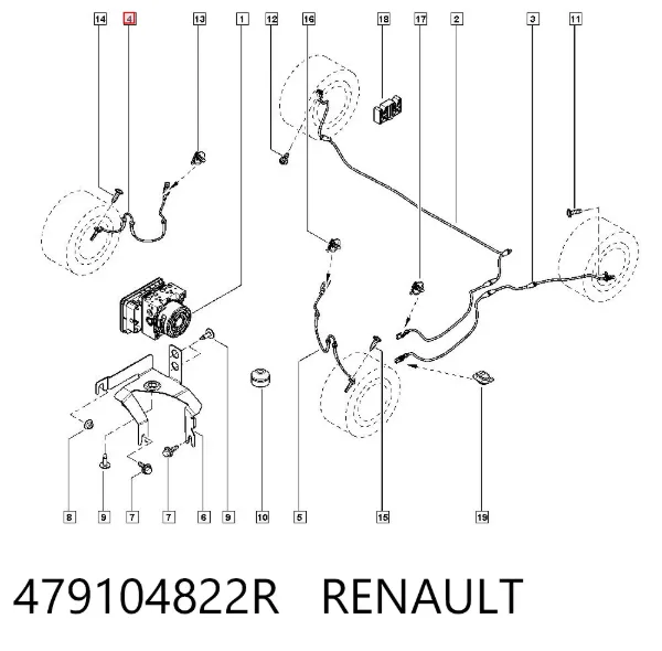 Датчик АБС передній 479104822R Renault (RVI)