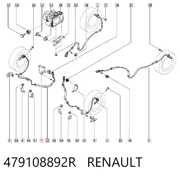 Датчик АБС передній 479108892R Renault (RVI)
