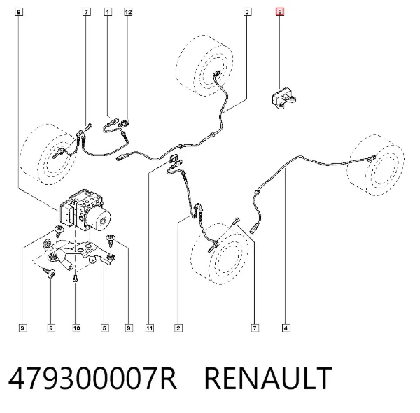 Датчик поперечного прискорення (ESP) 479300007R Renault (RVI)