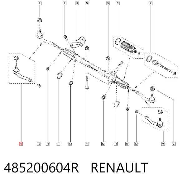 Рульовий наконечник 485200604R Renault (RVI)