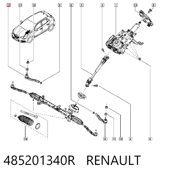 Рульовий наконечник 485201340R Renault (RVI)