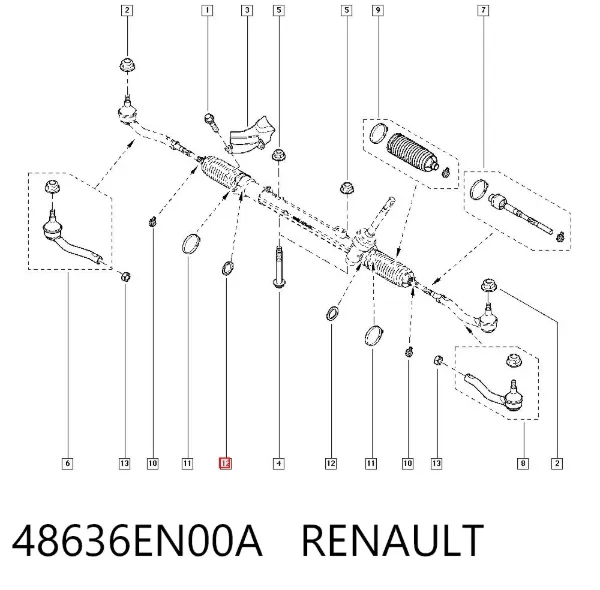Втулка вала рульової рейки 48636EN00A Renault (RVI)