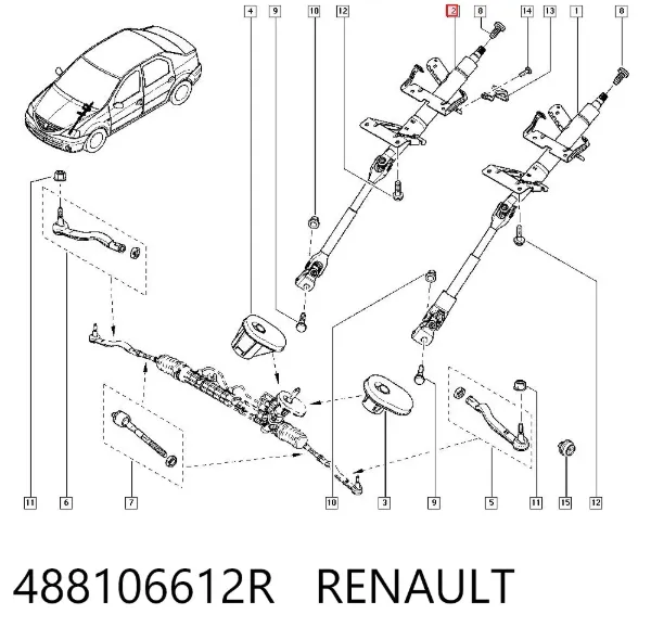 Рульова колонка 488106612R Renault (RVI)