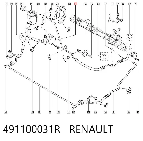 Насос ГУР 491100031R Renault (RVI)