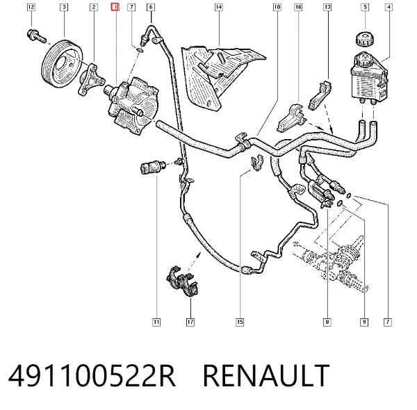 Насос ГУР 491100522R Renault (RVI)