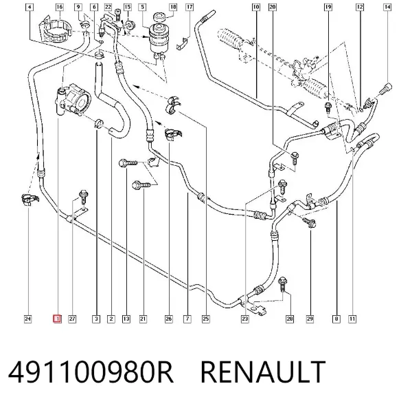 Насос ГУР 491100980R Renault (RVI)