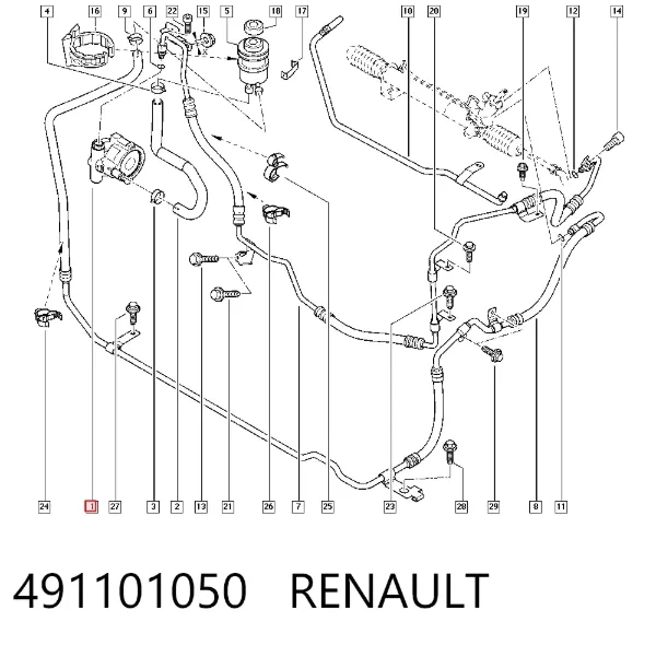 Насос ГУР 491101050 Renault (RVI)
