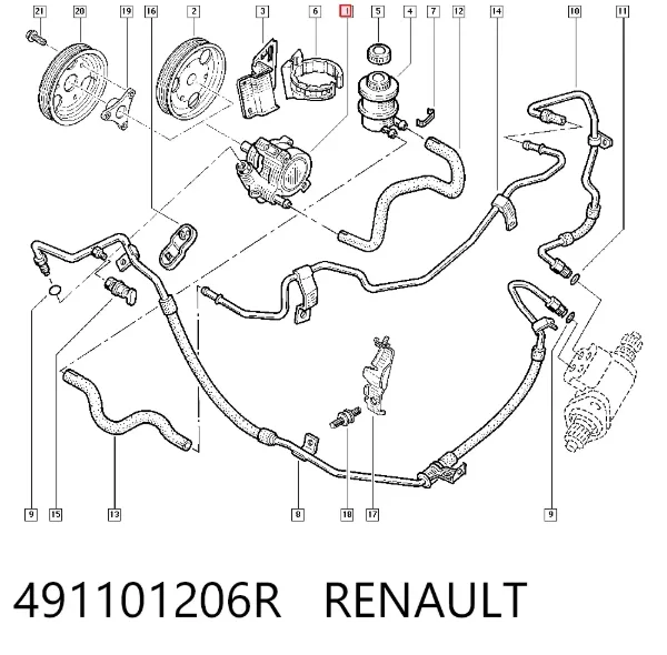 Насос ГУР 491101206R Renault (RVI)