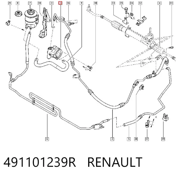 Насос ГУР 491101239R Renault (RVI)