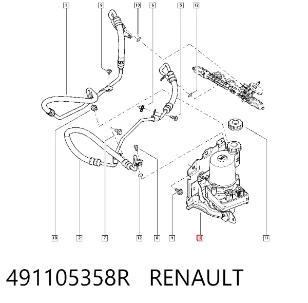 Насос ГУР 491105358R Renault (RVI)