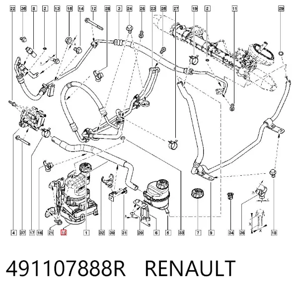Насос ГУР 491107888R Renault (RVI)
