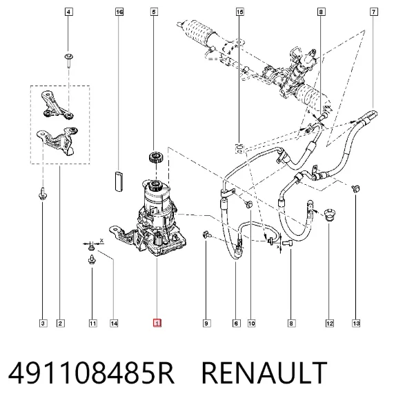 Насос ГУР 491108485R Renault (RVI)
