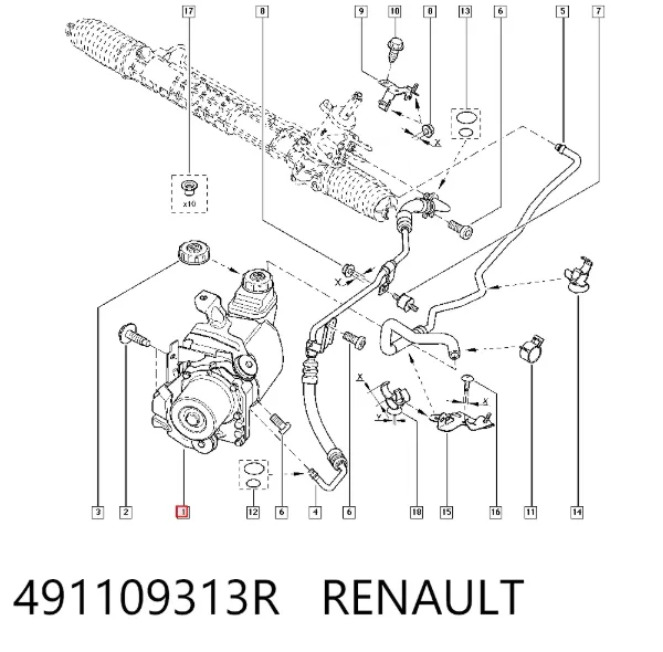 Насос ГУР 491109313R Renault (RVI)
