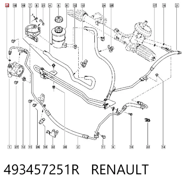 Кільце ущільнююче шланга компресора, нагнітального 493457251R Renault (RVI)