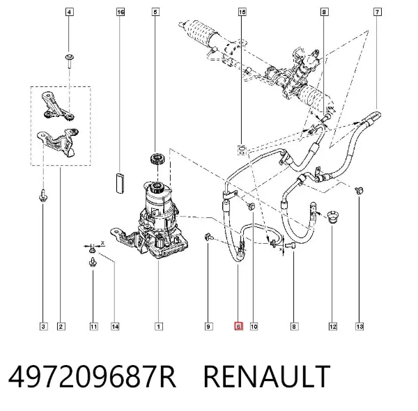 Шланг гідропідсилювача 497209687R Renault (RVI)
