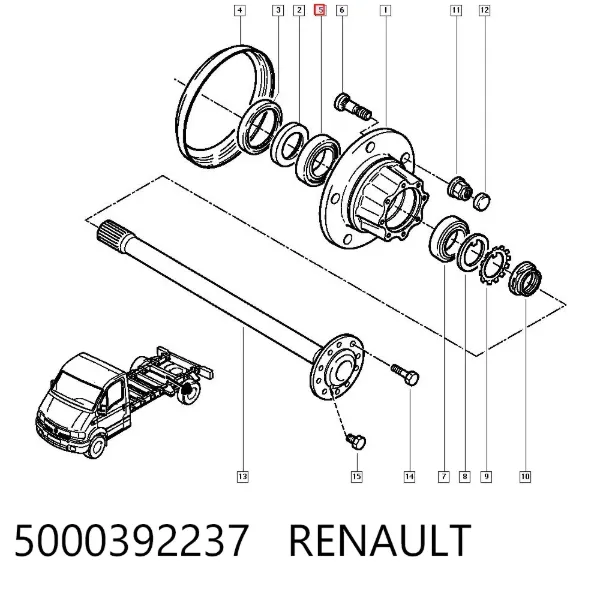 Підшипник задньої ступиці 5000392237 Renault (RVI)