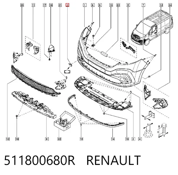 Заглушки буксирувального гака 511800680R Renault (RVI)