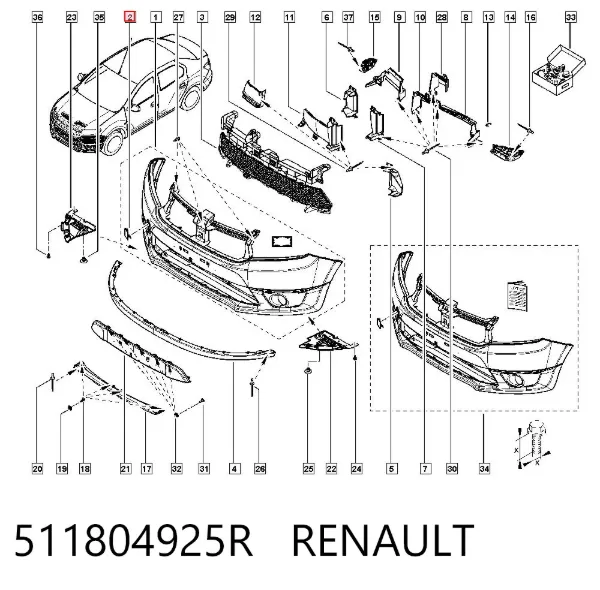 Заглушки буксирувального гака 511804925R Renault (RVI)