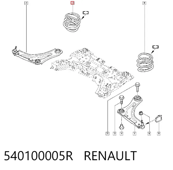 Пружина передня 540100005R Renault (RVI)
