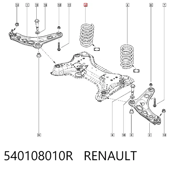 Пружина передня 540108010R Renault (RVI)