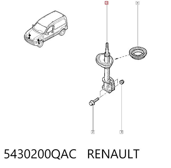 Амортизатор передній 5430200QAC Renault (RVI)
