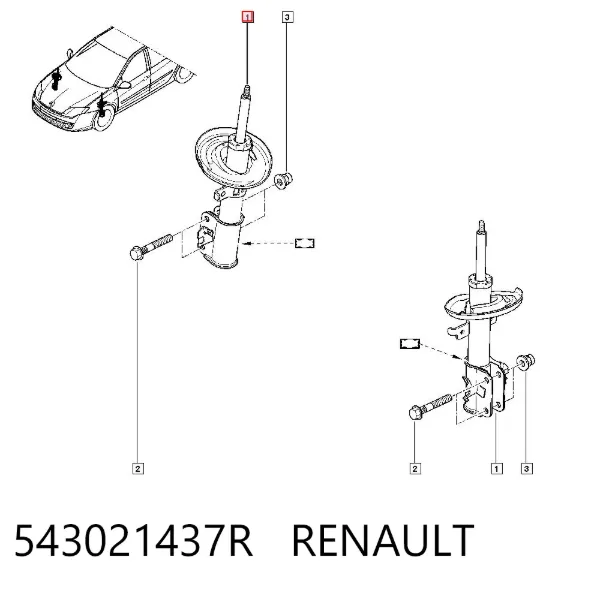 Амортизатор передній 543021437R Renault (RVI)