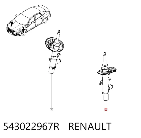 Амортизатор передній 543022967R Renault (RVI)