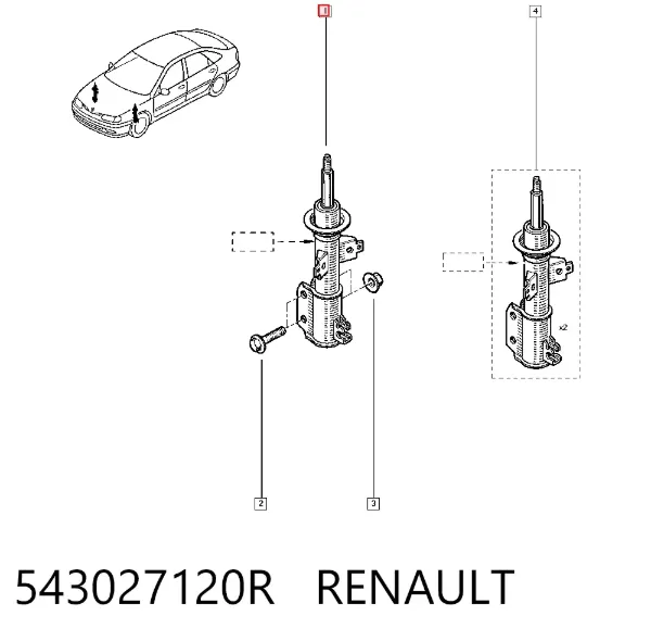 Амортизатор передній 543027120R Renault (RVI)