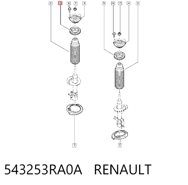 Підшипник опорний амортизатора, переднього 543253RA0A Renault (RVI)