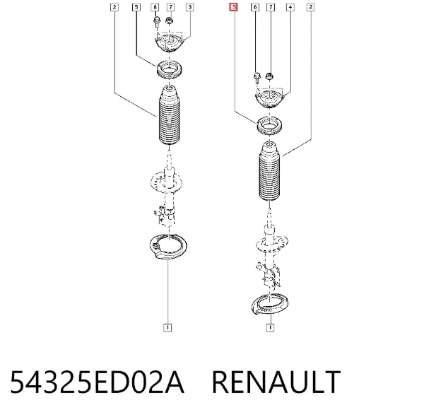 Підшипник опорний амортизатора, переднього 54325ED02A Renault (RVI)