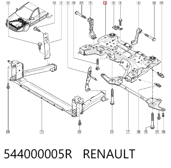 Підрамник передній 544000005R Renault (RVI)