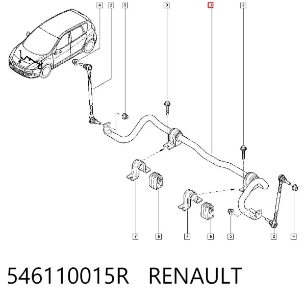 Передній стабілізатор 546110015R Renault (RVI)