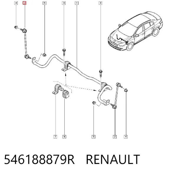 Стійка стабілізатора переднього 546188879R Renault (RVI)