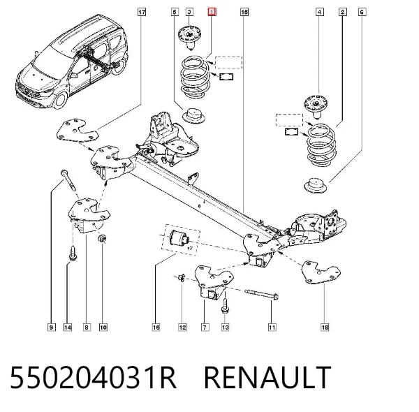 Задні пружини 550204031R Renault (RVI)
