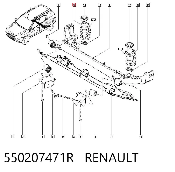 Задні пружини 550207471R Renault (RVI)