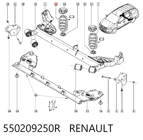 Задні пружини 550209250R Renault (RVI)
