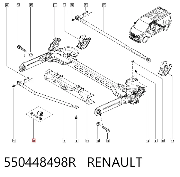 Сайлентблок задньої балки 550448498R Renault (RVI)