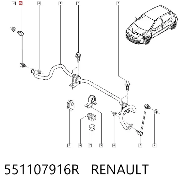Стійка стабілізатора переднього 551107916R Renault (RVI)