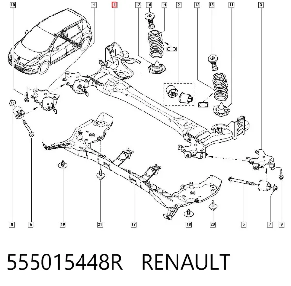 Балка задня 555015448R Renault (RVI)