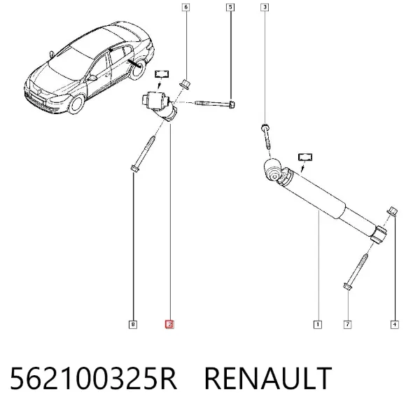 Амортизатор задній 562100325R Renault (RVI)