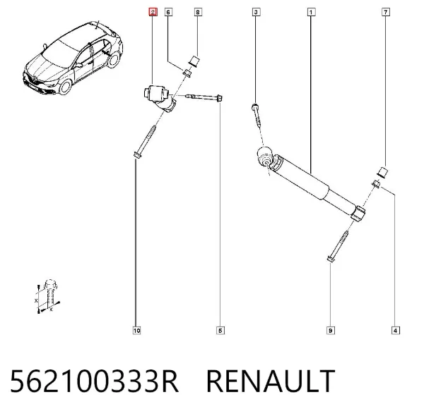 Амортизатор задній 562100333R Renault (RVI)