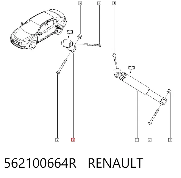 Амортизатор задній 562100664R Renault (RVI)