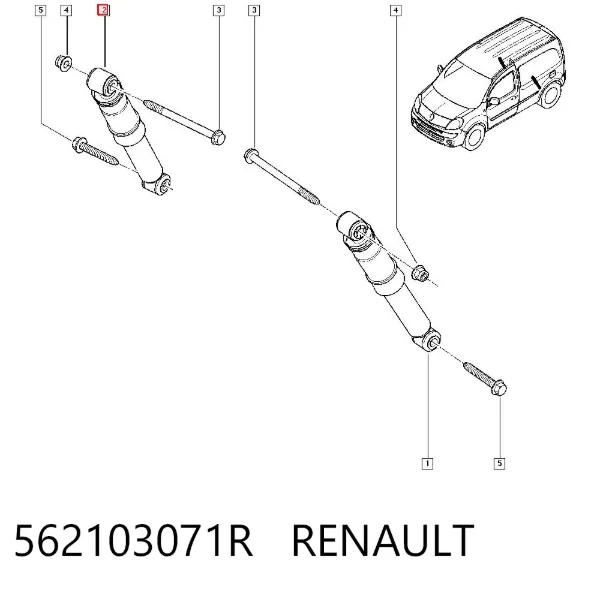 Амортизатор задній 562103071R Renault (RVI)