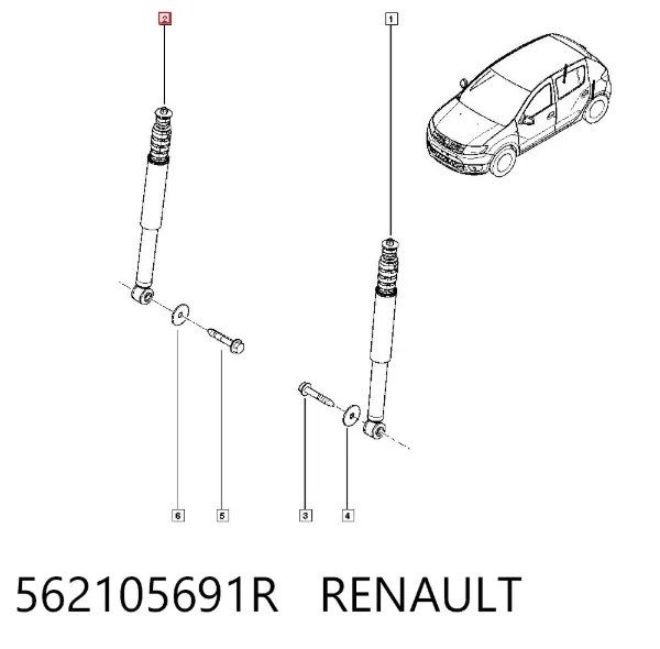 Амортизатор задній 562105691R Renault (RVI)