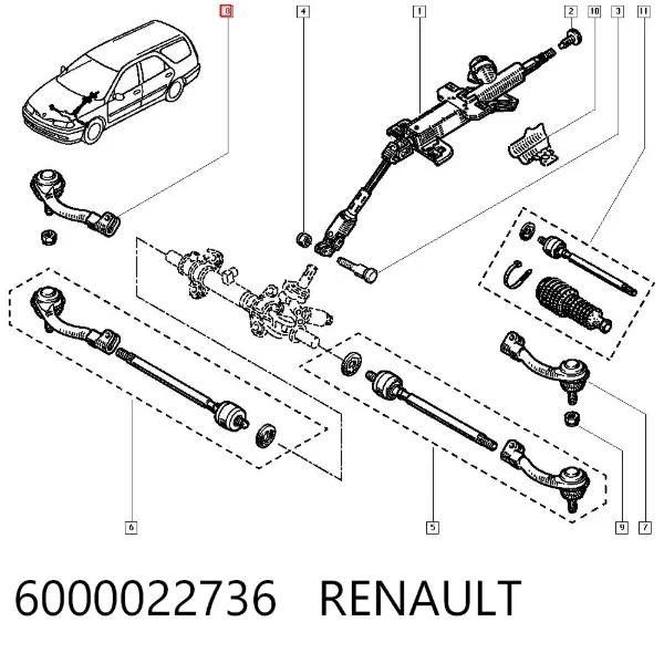 Рульовий наконечник 6000022736 Renault (RVI)