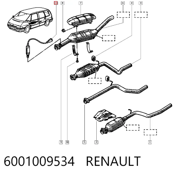 Лямбда-зонд 6001009534 Renault (RVI)