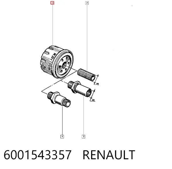 Масляний фільтр 6001543357 Renault (RVI)