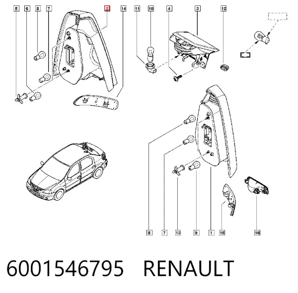 Задня права фара 6001546795 Renault (RVI)