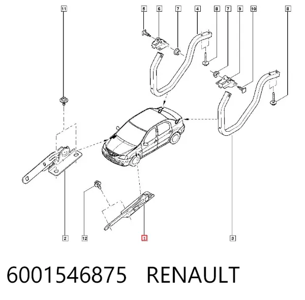 Петля капота, ліва 6001546875 Renault (RVI)