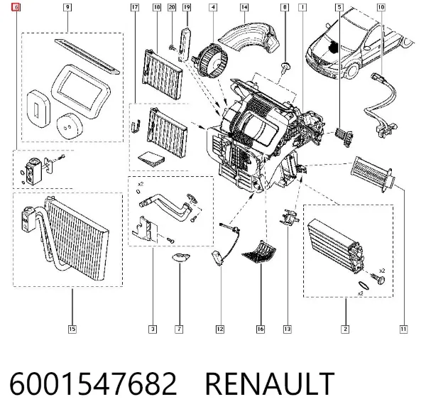 Клапан TRV, кондиціонера 6001547682 Renault (RVI)